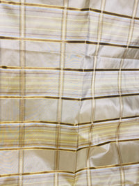 NEW Lady Deborah 100% Silk Taffeta Plaid Tartan Ribbon Fabric- Light Yellow Gold SB_6_27 - Fancy Styles Fabric Pierre Frey Lee Jofa Brunschwig & Fils