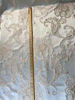 SALE! Designer Brocade Satin Fabric- Antique Pink On Ivory - Upholstery - Fancy Styles Fabric Pierre Frey Lee Jofa Brunschwig & Fils